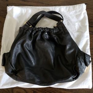 MARC by MARC JACOBS BLACK LEATHER GOLD HOBO TOTE